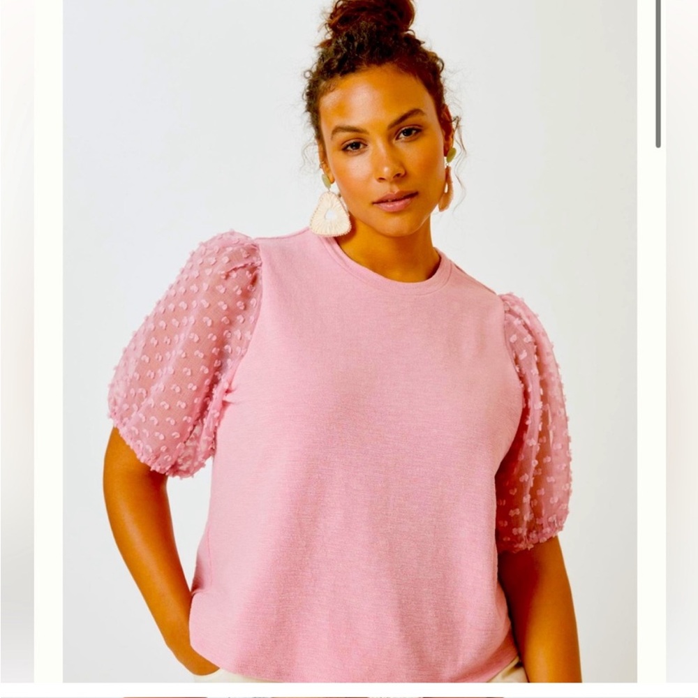 Pink Puff Sleeve Top by Anthropologie Maeve - Picture 5 of 7